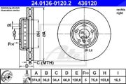 Ate Bremsscheibe Bmw: 7, 5 24.0136-0120.2