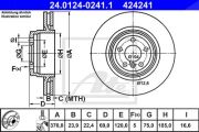 Ate Bremsscheibe Bmw: 7, 5 24.0124-0241.1