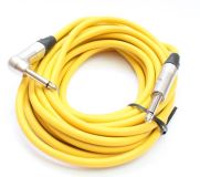 Gitarrenkabel 6,3mm Winkelklinke/Klinke, Mono, Neutrik, 6 Meter, gelb