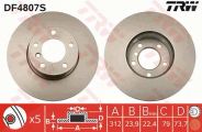 Trw 1x Bremsscheibe Vorderachse Belüftet Bmw: X1, 4, 3, 1 DF4807S
