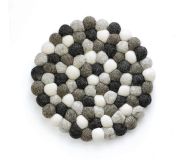 Cilio Untersetzer LANA GRIGIO rund Schafwolle schwarz-weiß 21cm