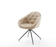 Drehstuhl Gaio-Flex Beige Vintage Kreuzgestell konisch Schwarz 180° drehbar
