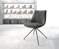 Drehstuhl Elda-Flex Strukturstoff Anthrazit Kreuzgestell konisch Schwarz 180° drehbar