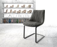 Schwingstuhl Elda-Flex Strukturstoff Anthrazit Freischwinger flach Schwarz