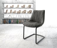 Schwingstuhl Elda-Flex Strukturstoff Anthrazit Freischwinger rund Schwarz