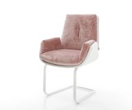 Freischwinger Clea-Flex Materialmix Echt-Leder Weiß-Rosé Freischwinger flach Weiß