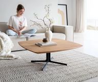 Couchtisch Talita 90x90 cm Ulme Natur Metall Effektfinish Titan