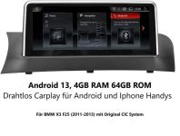 GABITECH Für BMW X3 F25 CIC Android 13 Autoradio Apple Carplay 10.25 Zoll 64GB Einbau-Navigationsgerät