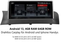 GABITECH Für BMW X3 X4 F25 F26 Android 13 Autoradio Apple Carplay 10.25\'\' Einbau-Navigationsgerät