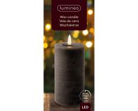 LED Wachskerze Grau 15 x 7 cm