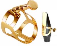 BG L40 Blattschraube / Ligature L-40 Tenorsaxophon Goldlack, incl. Kapsel