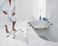Badewannen-Sitz / -Schemel Sid, weiß, PE / Aluminium