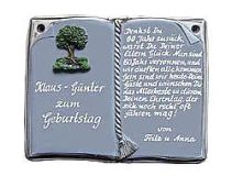 Keramikschild als Buch für Ehrungen und besondere Anlässe - Größe: 27x22 cm