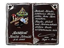 Keramik Buch als Schild für Ehrungen und besondere Anlässe - Größe: 27x22 cm