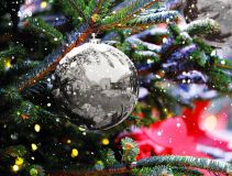 Große Christbaumkugel Silber Glänzend Weihnachtsbaumkugel Bruchfest 20cm
