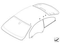 BMW Heckscheibe grün mit Antenne E63 51317120089