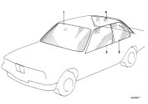 BMW Heckscheibe grün E30 51318106579