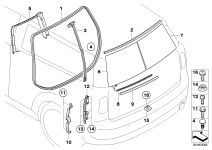 BMW Heckscheibe schwarz rechts R55 51317167456 - Bildposition 07