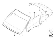 BMW Frontscheibe grün Graukeil 51317192982 - Bildposition 01