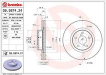 BREMBO Bremsscheibe 09.5674.21 Bremsscheiben,Scheibenbremsen TOYOTA,SUBARU,GT 86 Coupe (ZN6_),FORESTER (SG),FORESTER (SH),IMPREZA Stufenheck (GD)