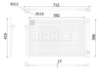 MAHLE Kondensator, Klimaanlage  für BMW (BRILLIANCE) 9122825 64509122825 2282939 AC 344 000S