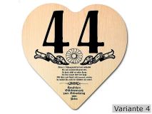 Herz Holzschild mit Wunschtext Geschenk zum 44. Geburtstag