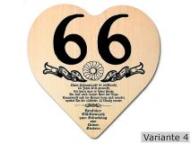Herz Holzschild mit Wunschtext Geschenk zum 66. Geburtstag