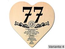 Herz Holzschild mit Wunschtext Geschenk zum 77. Geburtstag