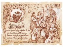 Zunftbild Buchhändler auf Antikpapier im A4-Format