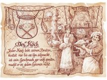 Zunftbild Koch auf Antikpapier im A4-Format