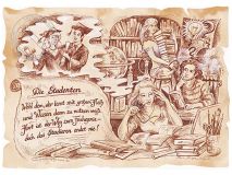 Zunftbild Student auf Antikpapier im A4-Format