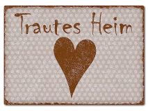 Farbiges Aluschild mit Polka Dots und Wunschtext A4 Polka Dots taupe