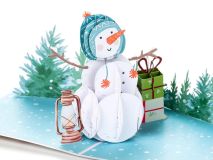 Pop Up Karte - Weihnachtskarte mit Schneemann