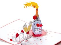 Pop-Up-Karte - Champagner
