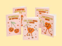 Grußkarten Retro Love - 10er-Pack
