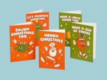 Weihnachtskarten Retro - 10er-Pack