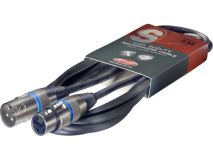 Mikrofonkabel XLR male/female, 6 Meter schwarz / blau