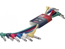 Patchkabel 0,15 m 6,3mm Winkel Klinkenstecker beidseitig, 6-Stück-Pack