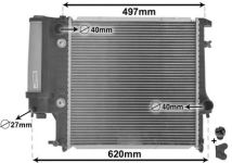 VAN WEZEL Kühler, Motorkühlung mit Ölkühler für BMW 1723528 17111719264 17111719136 06002125