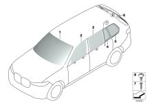 BMW Heckscheibe grün mit Antenne G07 51317442614