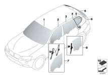 BMW Frontscheibe Infrarot Graukeil Regensen. F25 51317206185