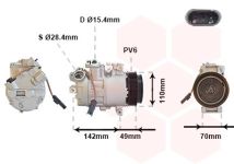 VAN WEZEL Kompressor, Klimaanlage 12V für BMW 64526987863 0600K411