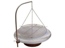 SvenskaV Grace Feuerschale Ø58cm inkl. Schwenkgrill Edelstahl Ø45cm Hellgrau