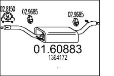 MTS Endschalldämpfer  für FORD 1364172 01.60883