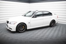 Seitenschweller Ansatz (Paar) passend für BMW 3er M-Paket Limousine / Touring E90 / E91 schwarz Hochglanz