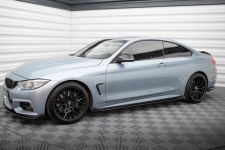 Seitenschweller Ansatz (Paar) + Flaps passend für BMW 4er Coupe / Gran Coupe / Cabrio M-Paket F32 / F36 / F33 schwarz Hochglanz