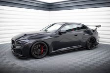 Seitenschweller Ansatz (Paar) V.1 passend für BMW M2 G87 roter Kern + Hochglanz Flaps