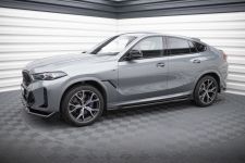 Seitenschweller Ansatz (Paar) V.2 passend für BMW X6 M-Paket G06 FL schwarz Hochglanz