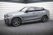 Seitenschweller Ansatz (Paar) V.1 passend für BMW X6 M-Paket G06 FL schwarz Hochglanz