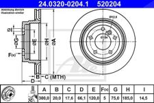 Ate Power Disc Bremsscheibe Belüftet Hinterachse Bmw: X1, 3, 1 24.0320-0204.1